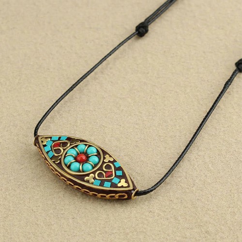 Tibetan Turquoise Bead Protection Necklace Tibetan Turquoise Bead Protection Necklace