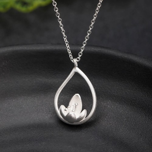 Sterling Silver Lotus Flower Enlightenment Necklace Sterling Silver Lotus Flower Enlightenment Necklace