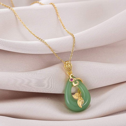 Jade Oval Blessing Fortune Necklace Jade Oval Blessing Fortune Necklace