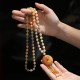 Tibetan Golden Silk Jade Wealth Pendant Necklace