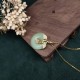 Round Jade Leaf Blessing Necklace Pendant