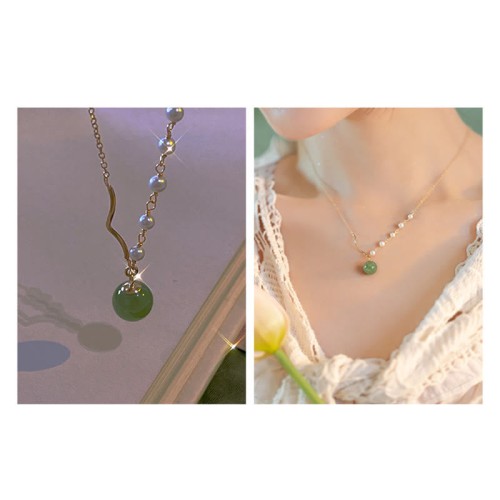 Hetian Jade Pearl Luck Bead Necklace Hetian Jade Pearl Luck Bead Necklace