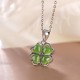 925 Silver Hetian Jade Four Leaf Clover Necklace 925 Silver Hetian Jade Four Leaf Clover Necklace