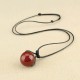 Red Agate Bead Confidence Leather Necklace Red Agate Bead Confidence Leather Necklace