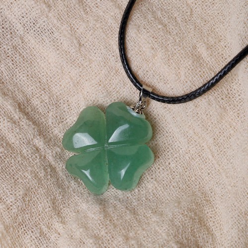 925 Sterling Silver Green Aventurine Four Leaf Clover Necklace 925 Sterling Silver Green Aventurine Four Leaf Clover Necklace