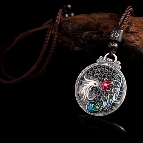 990 Silver Phoenix Luck Protection Necklace 990 Silver Phoenix Luck Protection Necklace
