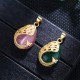 Pink Crystal Peacock Soothing Love Necklace Pendant