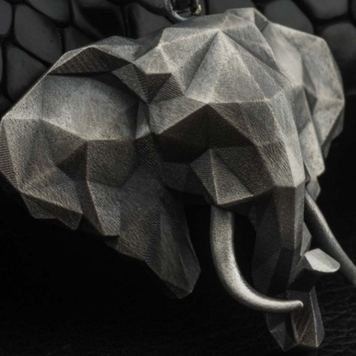 Elephant Pewter Titanium Strength Necklace Pendant