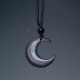 Silver Sheen Obsidian Crescent Moon Couple Necklace Pendant Silver Sheen Obsidian Crescent Moon Couple Necklace Pendant