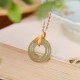925 Silver Cyan Jade Bamboo Leaf Harmony Necklace 925 Silver Cyan Jade Bamboo Leaf Harmony Necklace