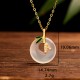 925 Silver Chalcedony Bamboo Leaf Peace Necklace 925 Silver Chalcedony Bamboo Leaf Peace Necklace
