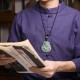Laughing Buddha Jade Copper Coin Abundance Necklace