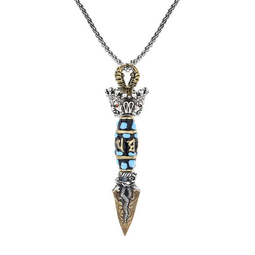 Dorje Vajra Dzi Bead Wealth Necklace Pendant Dorje Vajra Dzi Bead Wealth Necklace Pendant