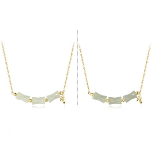 Hetian Jade Bamboo Fu Character Necklace Set Hetian Jade Bamboo Fu Character Necklace Set