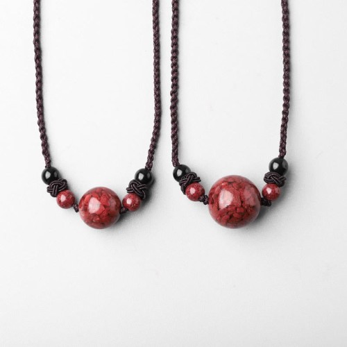 Cinnabar Stones Bead Necklace Cinnabar Stones Bead Necklace