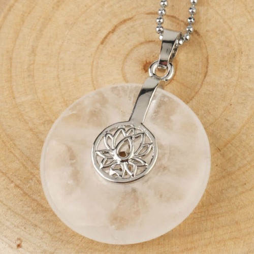 Amethyst Pink Crystal Lotus Healing Necklace Amethyst Pink Crystal Lotus Healing Necklace
