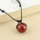 Red Agate Bead Confidence Leather Necklace Red Agate Bead Confidence Leather Necklace
