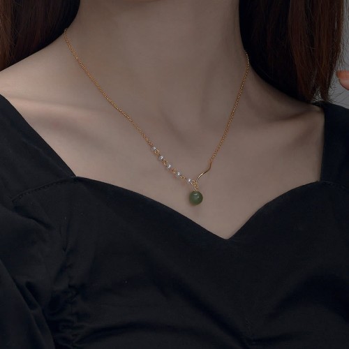 Hetian Jade Pearl Luck Bead Necklace Hetian Jade Pearl Luck Bead Necklace