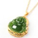 925 Sterling Silver Jade Laughing Buddha Necklace