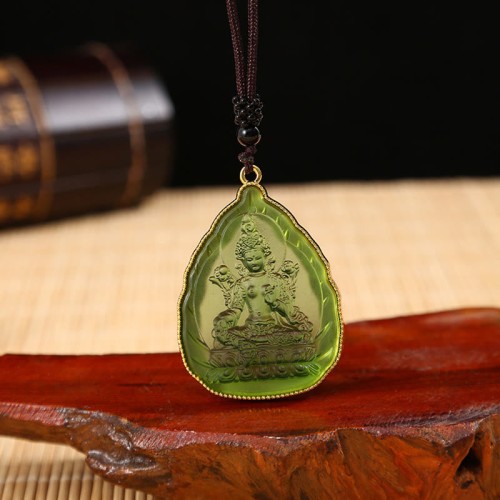 Tibetan Buddha Liuli Crystal Serenity Necklace Pendant Tibetan Buddha Liuli Crystal Serenity Necklace Pendant