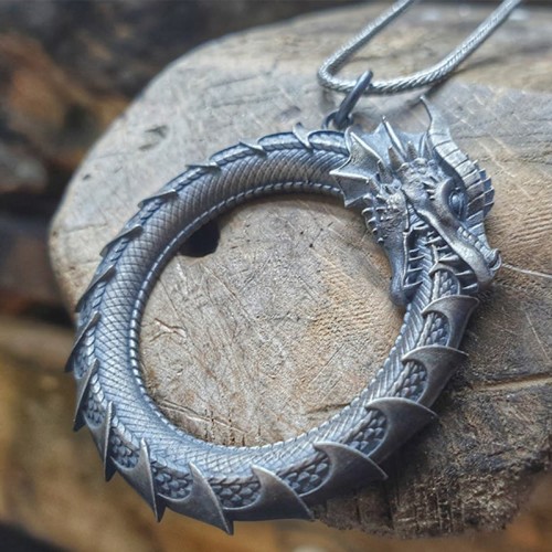 Pure Tin Dragon Snake Protection Pendant Pure Tin Dragon Snake Protection Pendant