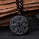 Natural Black Obsidian Om Mani Padme Hum Luck Necklace Natural Black Obsidian Om Mani Padme Hum Luck Necklace