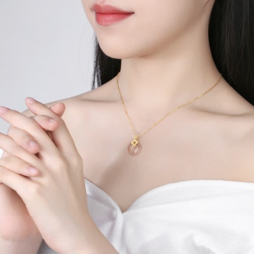Sterling Silver Chalcedony Coin Peace Necklace Pendant Sterling Silver Chalcedony Coin Peace Necklace Pendant