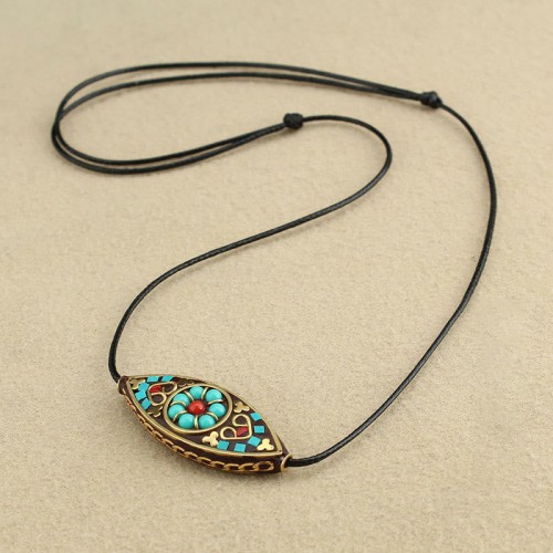 Tibetan Turquoise Bead Protection Necklace Tibetan Turquoise Bead Protection Necklace