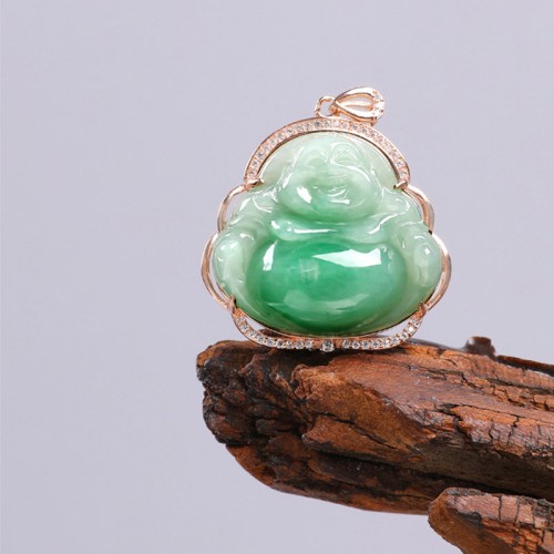 Laughing Buddha Natural Jade Prosperity Necklace Pendant Laughing Buddha Natural Jade Prosperity Necklace Pendant