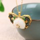 White Jade Elephant Butterfly Lotus Success Pendant White Jade Elephant Butterfly Lotus Success Pendant