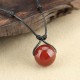 Red Agate Bead Confidence Leather Necklace Red Agate Bead Confidence Leather Necklace