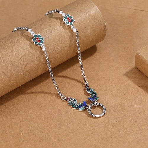 Phoenix Lotus Flower Luck Protection Necklace