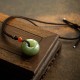 Round Jade Gray Jade Peace Luck Necklace Pendant