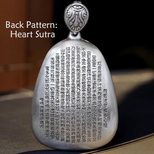 999 Silver Zodiac Natal Buddha Heart Sutra Necklace 999 Silver Zodiac Natal Buddha Heart Sutra Necklace