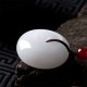 Round Hetian White Jade Peace Blessing Necklace