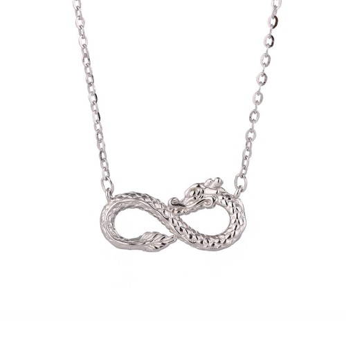 Sterling Silver Year of the Dragon Endless Knot Necklace Sterling Silver Year of the Dragon Endless Knot Necklace