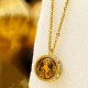 Tibetan Yellow God of Wealth Crystal Necklace