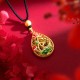 Koi Fish Lotus Leaf Copper Luck Necklace Pendant Koi Fish Lotus Leaf Copper Luck Necklace Pendant