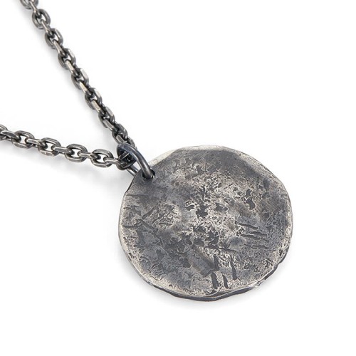 Sterling Silver Yin Yang Hammer Texture Harmony Necklace
