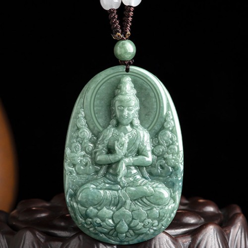 Natural Jade Avalokitesvara Wealth Necklace