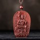 Chinese Zodiac Buddha Red Sandalwood Lotus Necklace