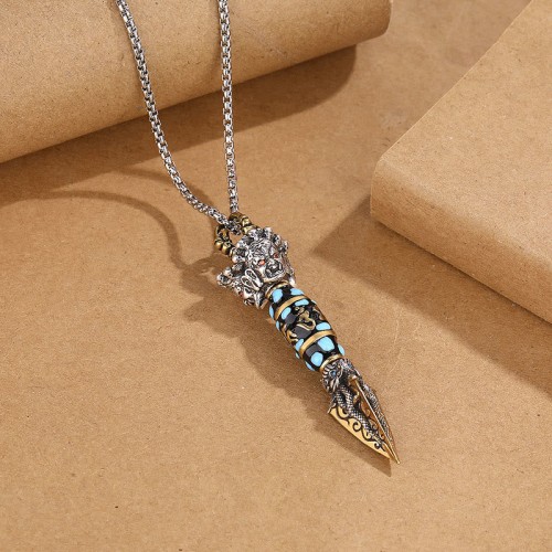 Dorje Vajra Dzi Bead Wealth Necklace Pendant Dorje Vajra Dzi Bead Wealth Necklace Pendant