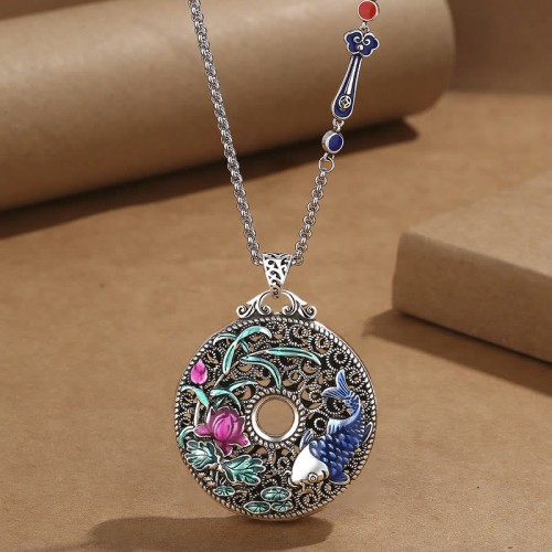 Koi Lotus Peace Fu Wealth Necklace