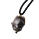 Silver Sheen Obsidian Nine-Tailed Fox Protection Necklace