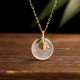 925 Silver Chalcedony Bamboo Leaf Peace Necklace 925 Silver Chalcedony Bamboo Leaf Peace Necklace