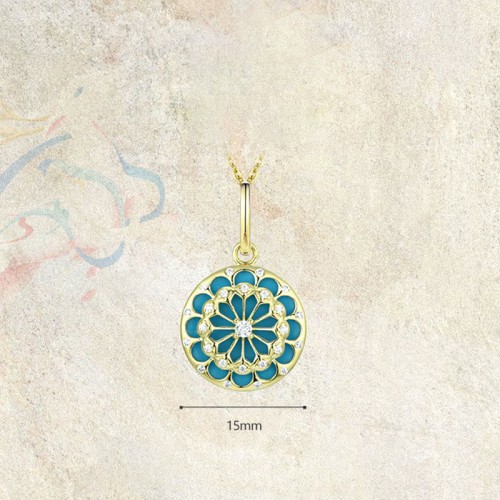 925 Sterling Silver Turquoise Zircon Protection Necklace 925 Sterling Silver Turquoise Zircon Protection Necklace