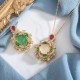 Cyan Jade Red Crystal Luck Necklace Cyan Jade Red Crystal Luck Necklace