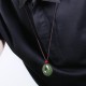 Round Jade Peace Buckle Prosperity String Necklace