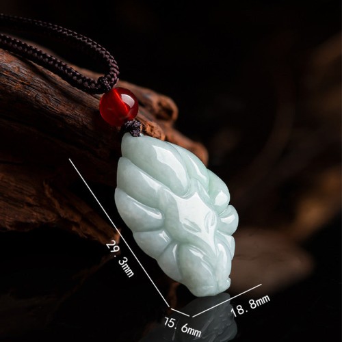 Natural Jade Nine-Tailed Fox Prosperity Necklace