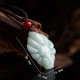 Natural Jade Nine-Tailed Fox Prosperity Necklace